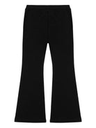 Pantaloni sportivi per bambina Moschino Kids neri con stampa con logo - Rubino Kids