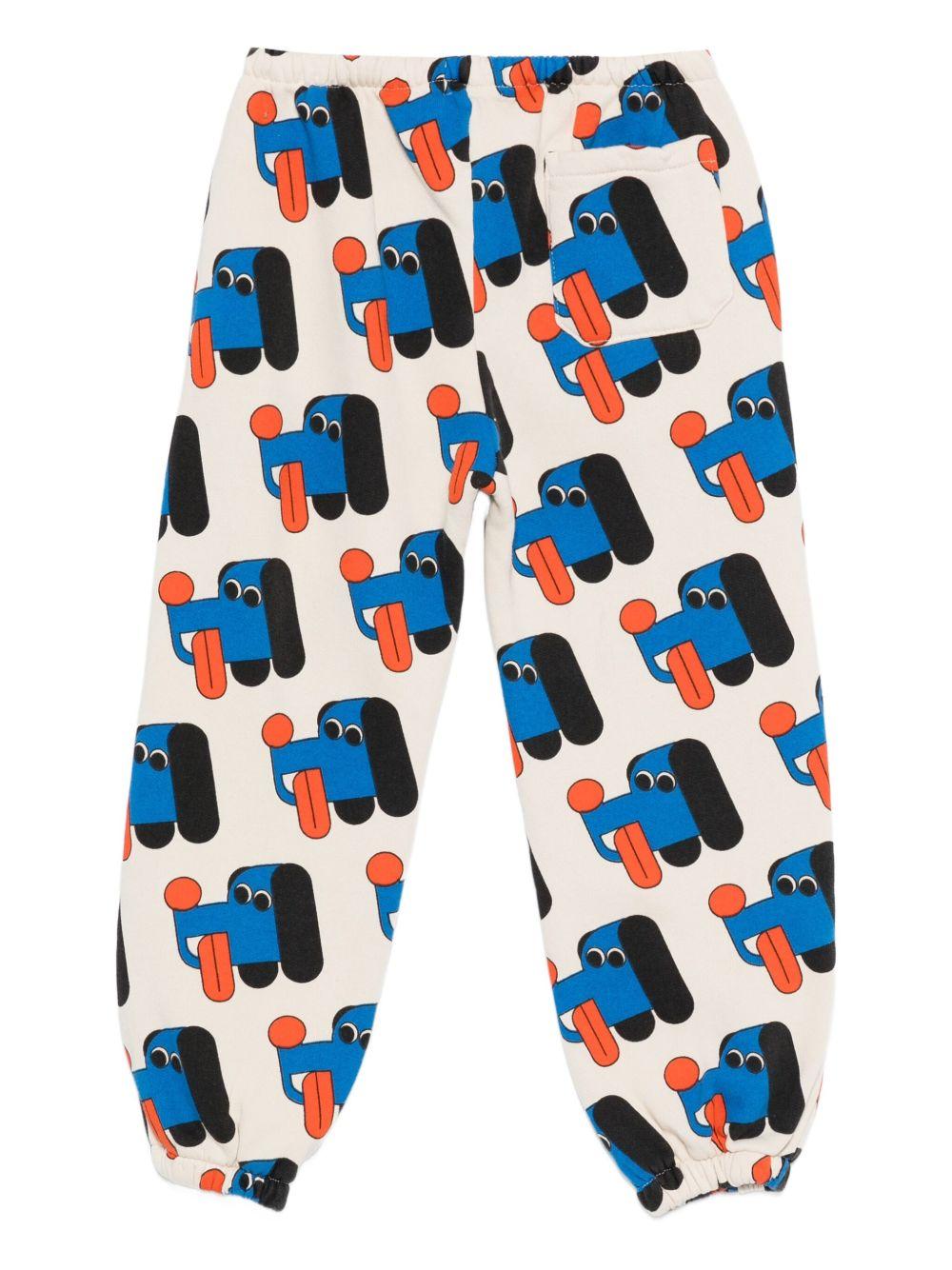 Pantaloni sportivi per bambino Bobo Choses bianco con stampa cane - Rubino Kids