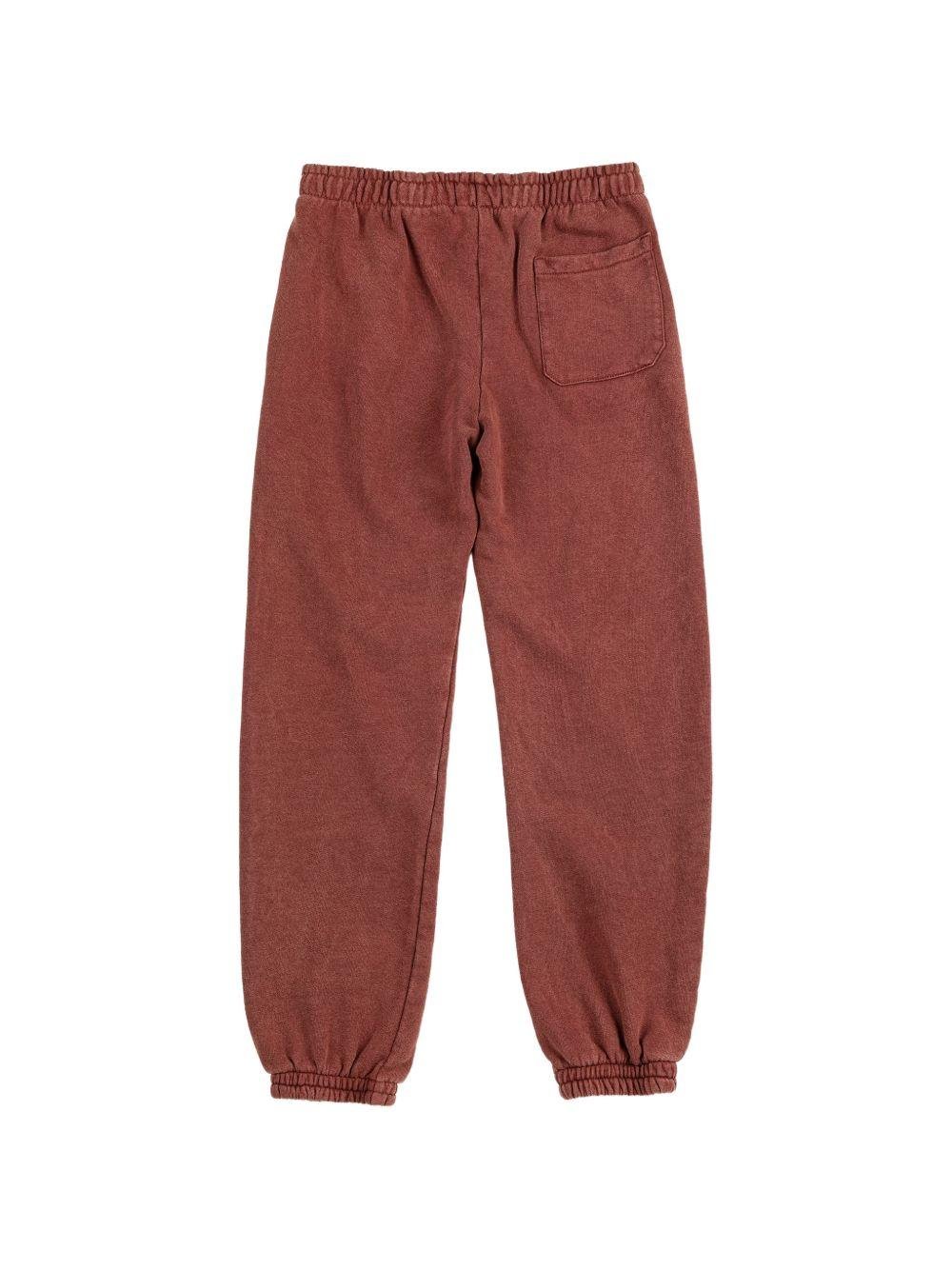 Pantaloni sportivi per bambino Bobo Choses marrone con logo sul davanti - Rubino Kids