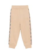 Pantaloni sportivi per bambino Burberry Kids beige con fettuccia Burberry Check - Rubino Kids