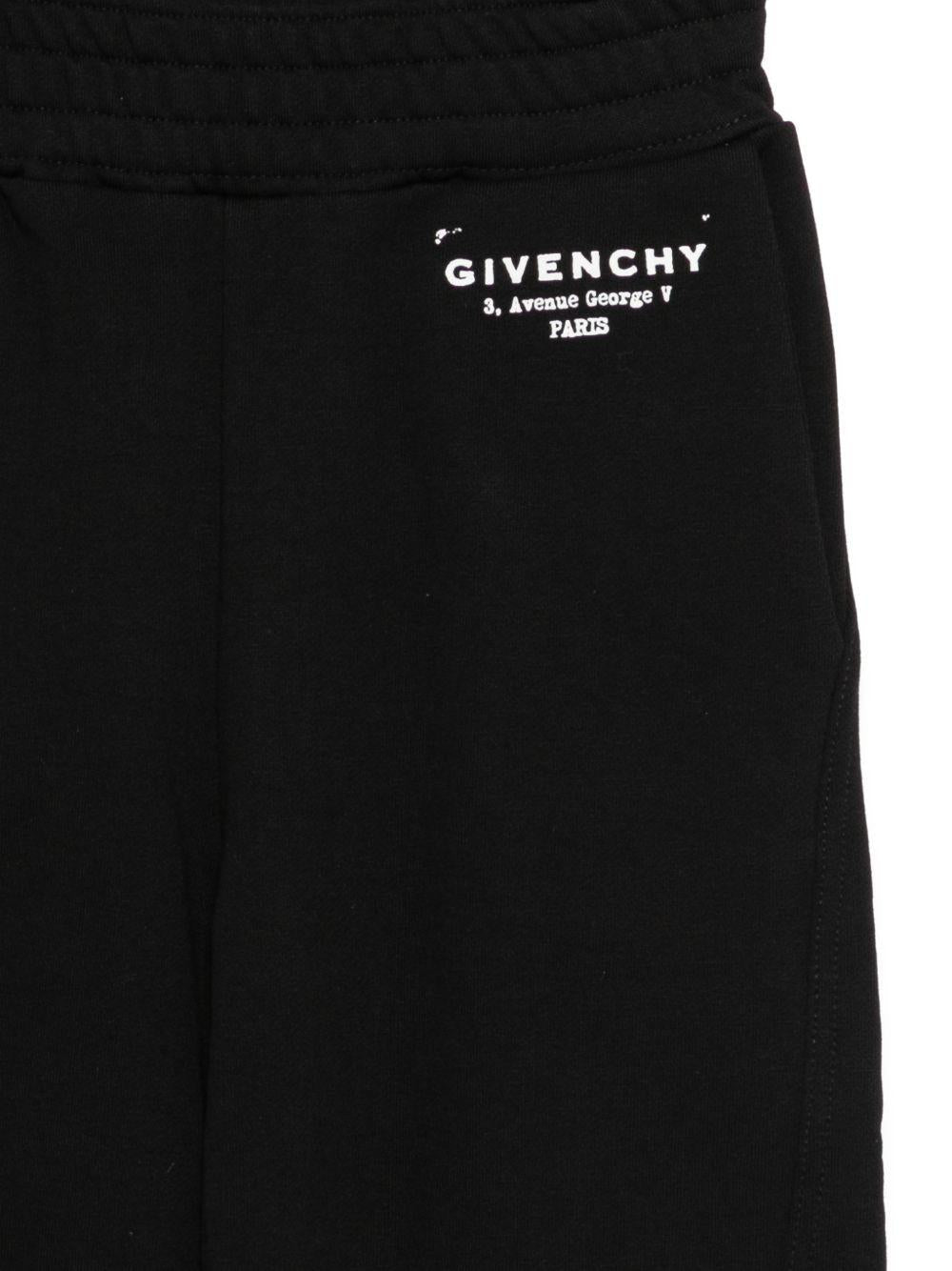 Pantaloni sportivi per bambino Givenchy Kids neri con logo sul davanti - Rubino Kids