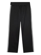 Pantaloni sportivi per bambino Kenzo Kids nero con righe laterali - Rubino Kids