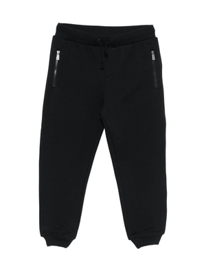 Moschino Kids black tracksuit bottoms with teddy bear print