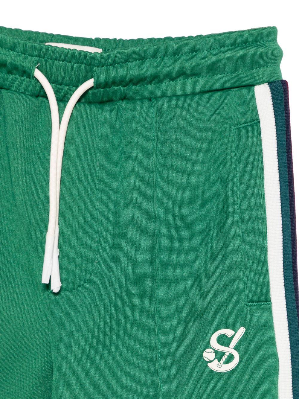 Pantaloni sportivi per bambino Scotch & Soda Kids verde con dettaglio a righe - Rubino Kids