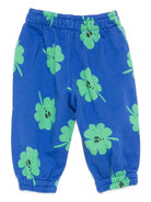 Pantaloni sportivi per neonato Bobo Choses blu con stampa trifoglio - Rubino Kids