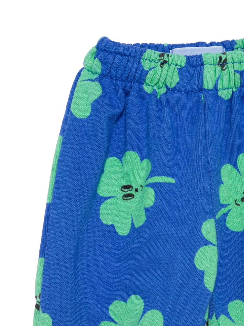 Pantaloni sportivi per neonato Bobo Choses blu con stampa trifoglio - Rubino Kids