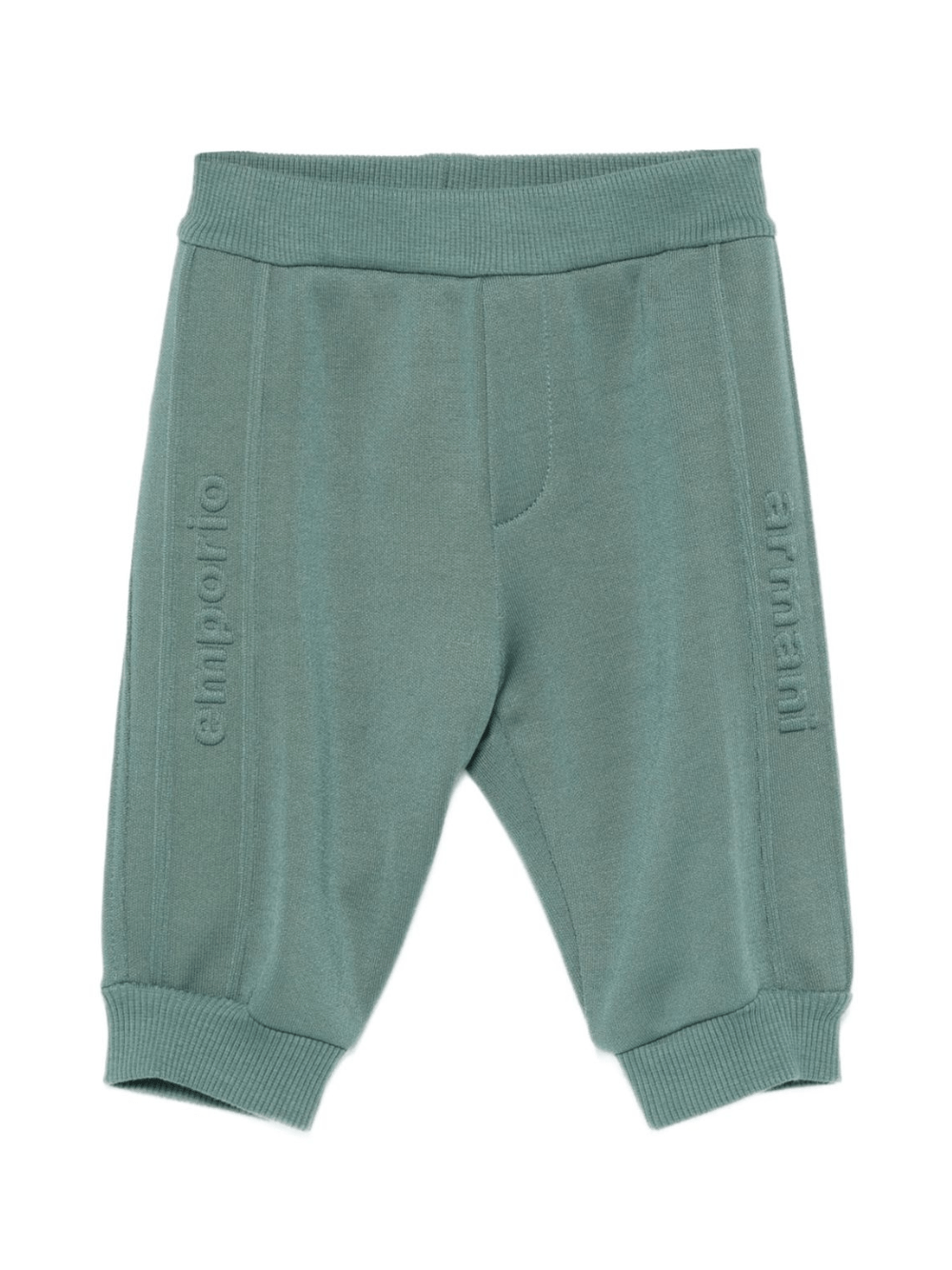 Pantaloni sportivi per neonato Emporio Armani Kids verdi con logo in rilievo - Rubino Kids