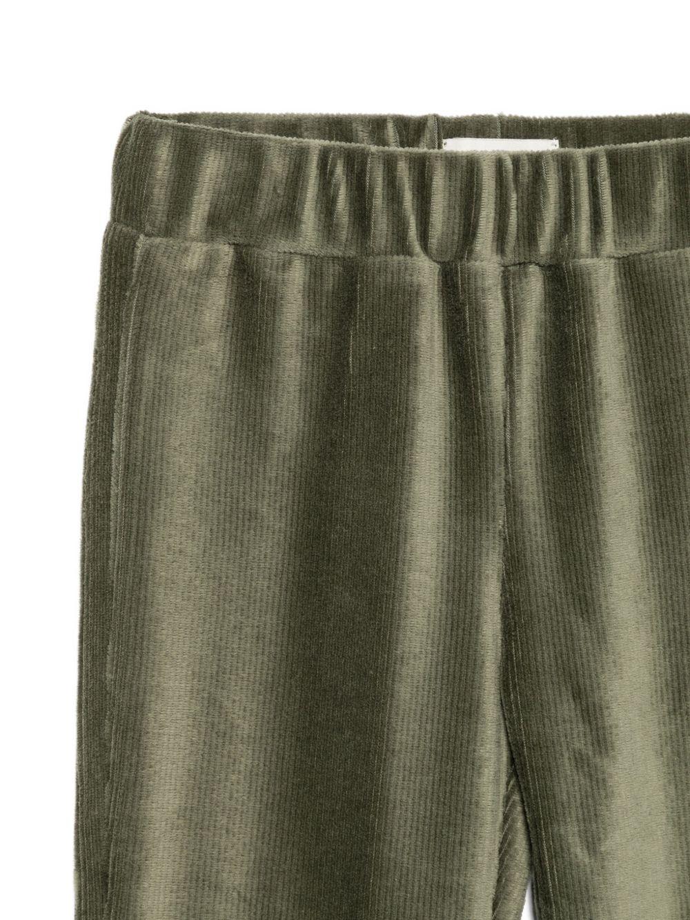 Pantaloni svasati per bambina Scotch & Soda Kids verdi con tasche laterali a fessura - Rubino Kids