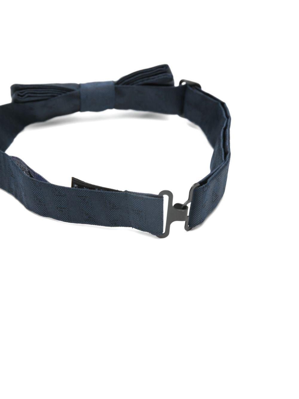 Papillon per bambino Emporio Armani Kids blu con motivo jacquard con aquila all - over - Rubino Kids