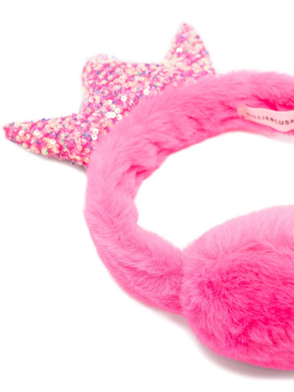 Paraorecchie per bambina Billieblush rosa decorati con corona di paillettes - Rubino Kids