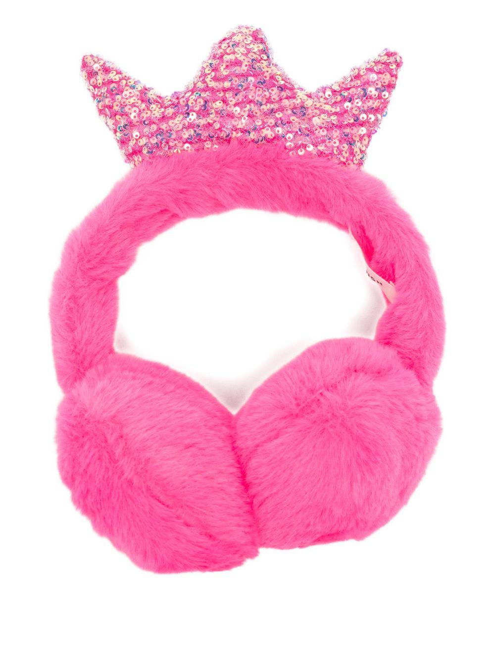 Paraorecchie per bambina Billieblush rosa decorati con corona di paillettes - Rubino Kids