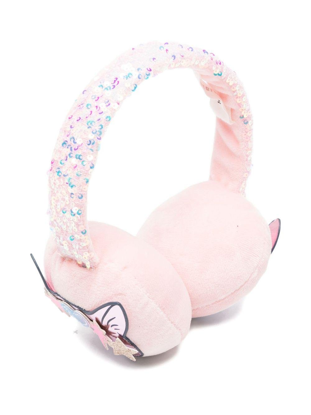 Paraorecchie per bambina Billieblush rosa decorati con paillettes e orecchie di gatto - Rubino Kids