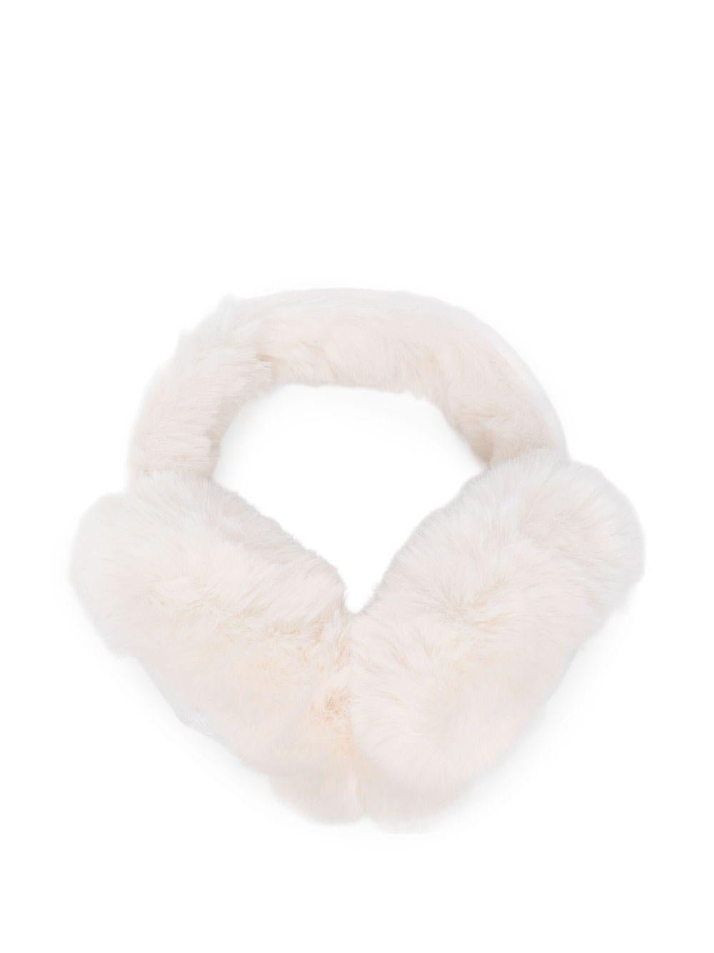 Paraorecchie per bambina MC2 Saint Barth Kids bianco con esterno in shearling - Rubino Kids
