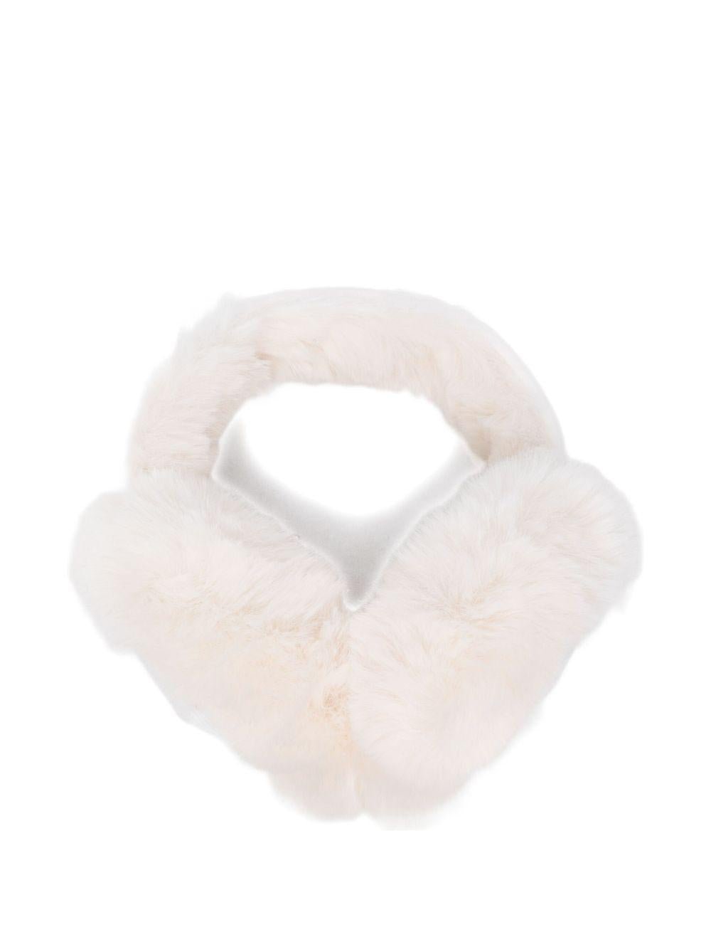 Paraorecchie per bambina MC2 Saint Barth Kids bianco con esterno in shearling - Rubino Kids