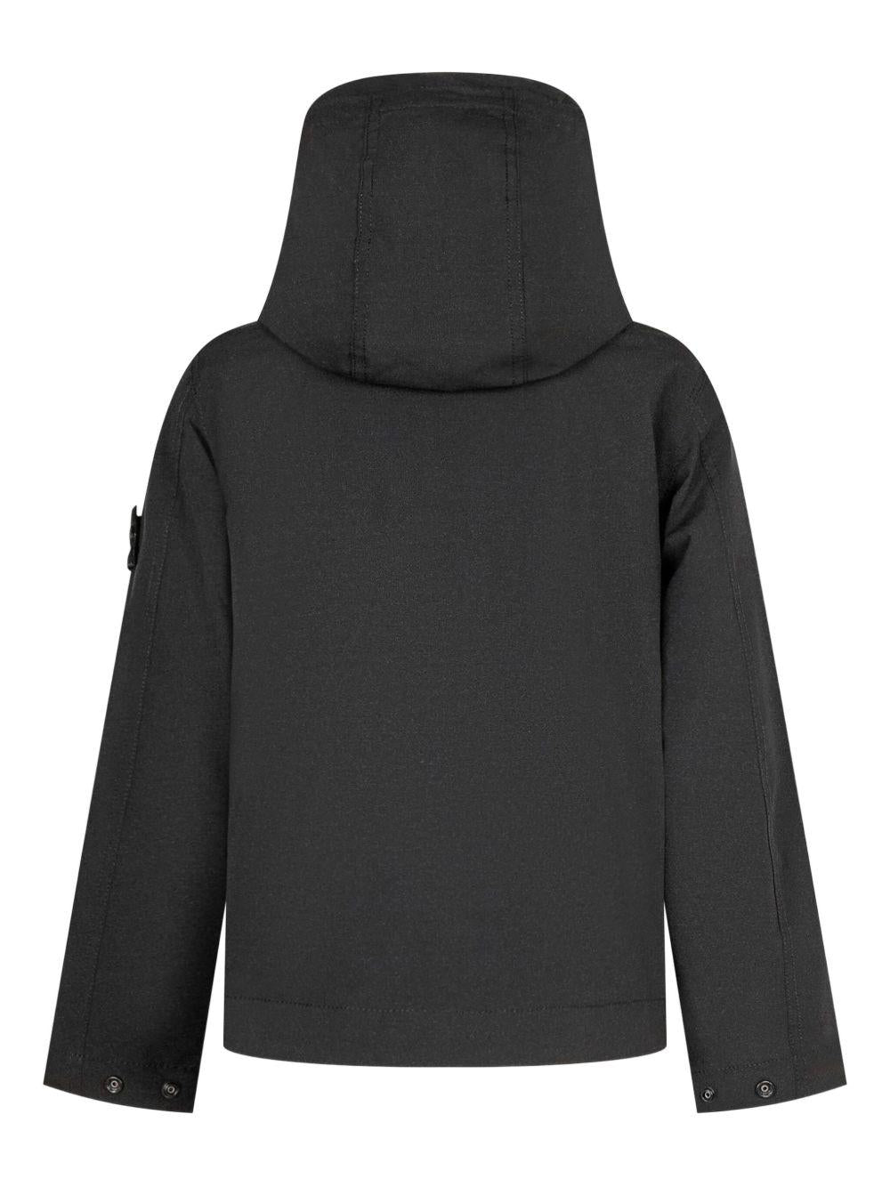 Parka per bambino Stone Island Junior nero con cappuccio - Rubino Kids