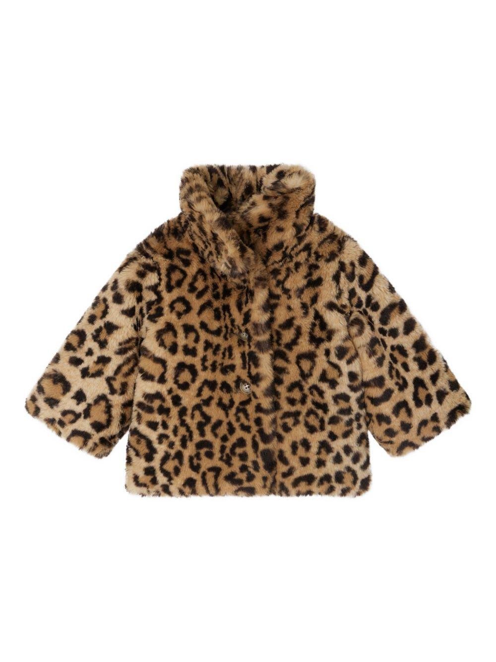 Pelliccia sintetica per neonata Bonpoint marrone con stampa animalier - Rubino Kids