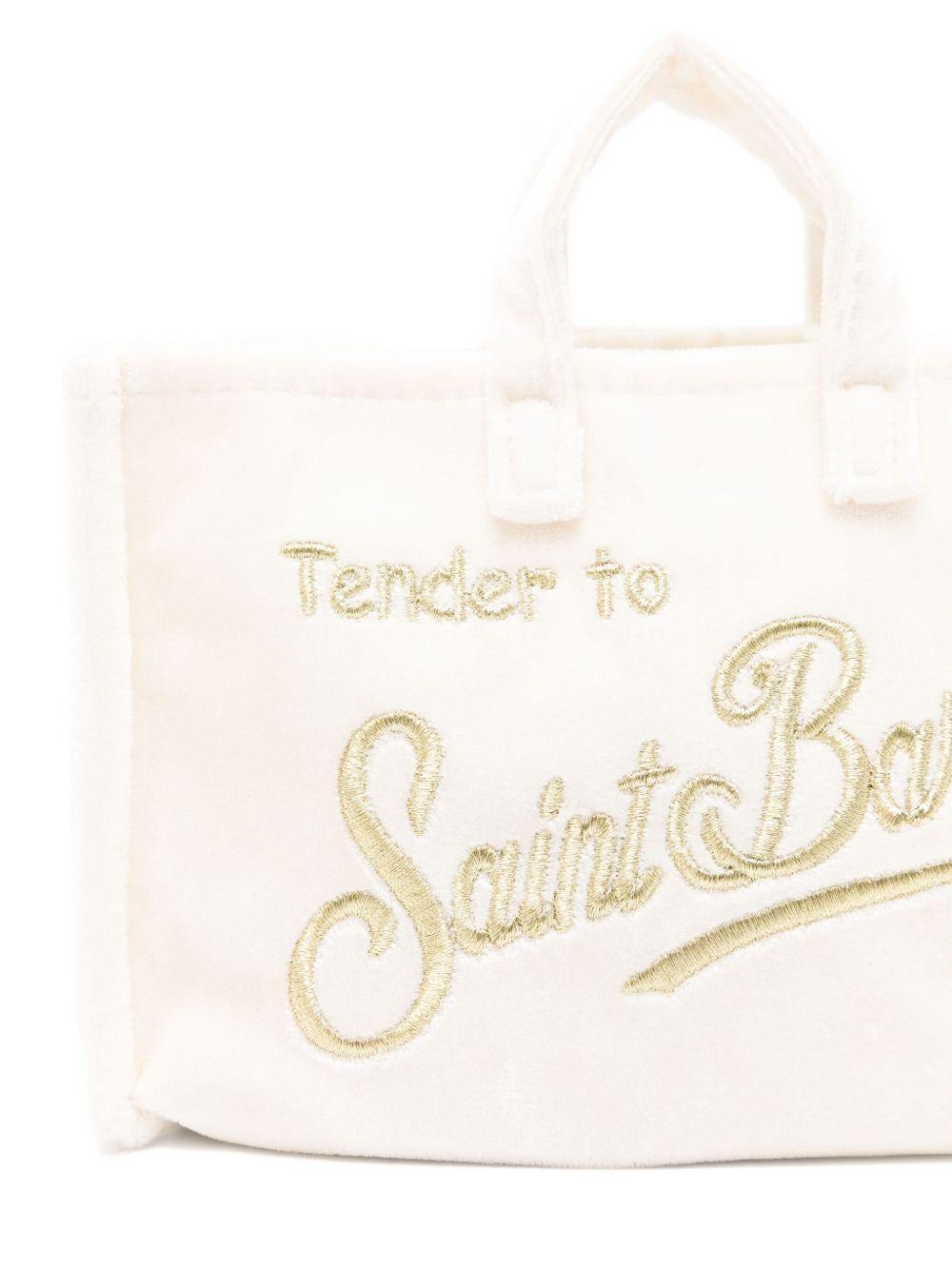 Phone Bag per bambina MC2 Saint Barth Kids bianco in velluto - Rubino Kids