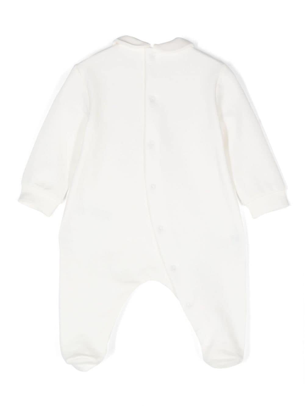 Pigiama con ricamo Teddy Bear per neonato Il Gufo bianco con applicazione fiore sul davanti - Rubino Kids