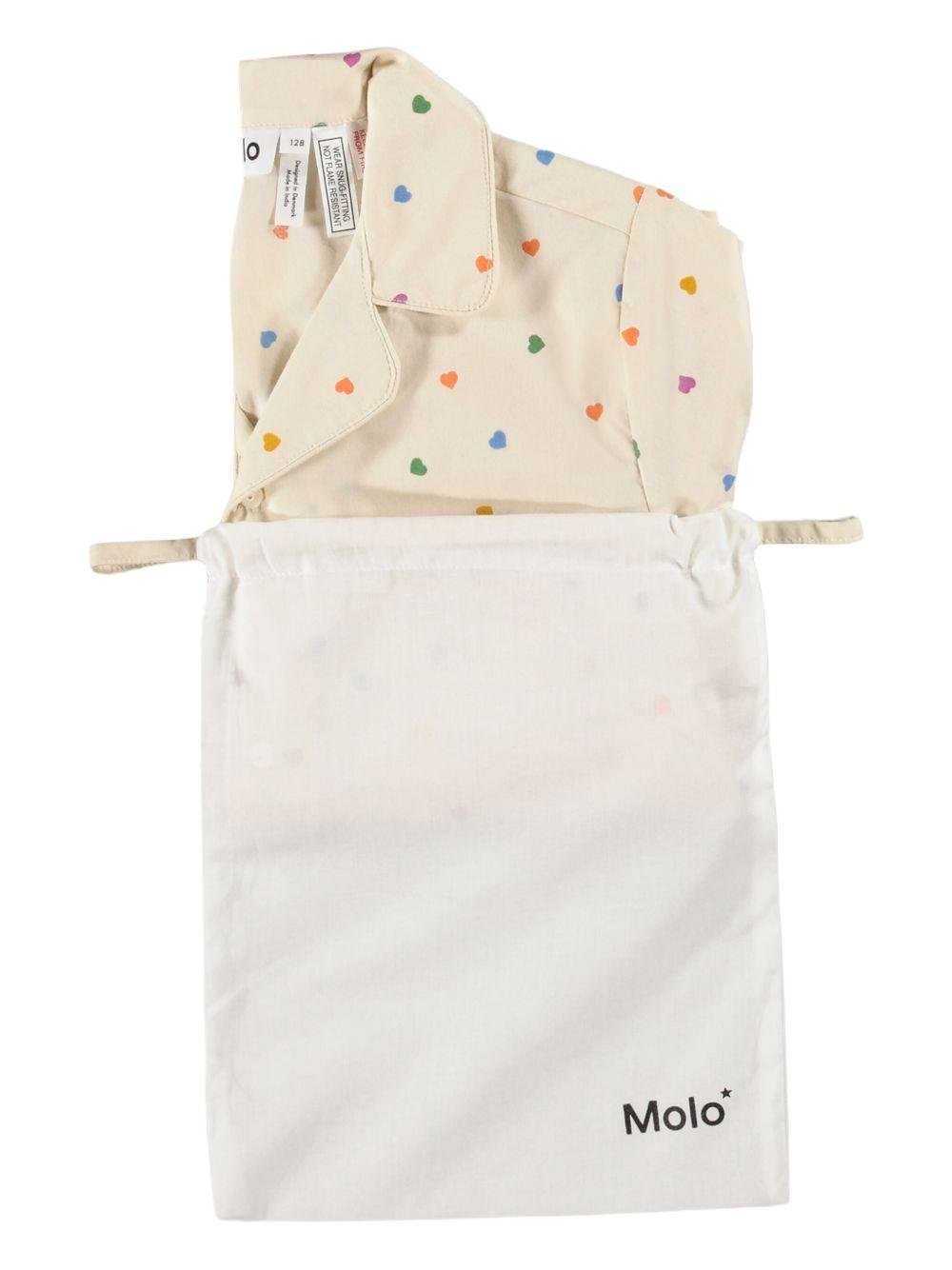 Pigiama Lexi per bambina Molo beige con motivo cuori - Rubino Kids