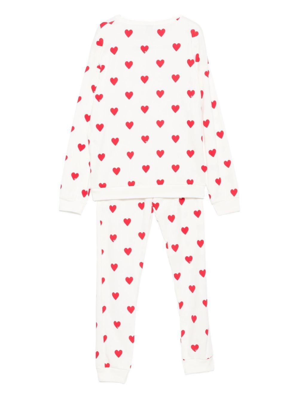Pigiama per donna Petit Bateau bianco con stampa a cuore - Rubino Kids