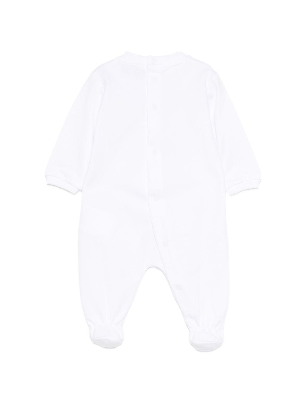 Pigiama per neonati Moschino Kids bianco con stampa grafica Teddy bear - Rubino Kids