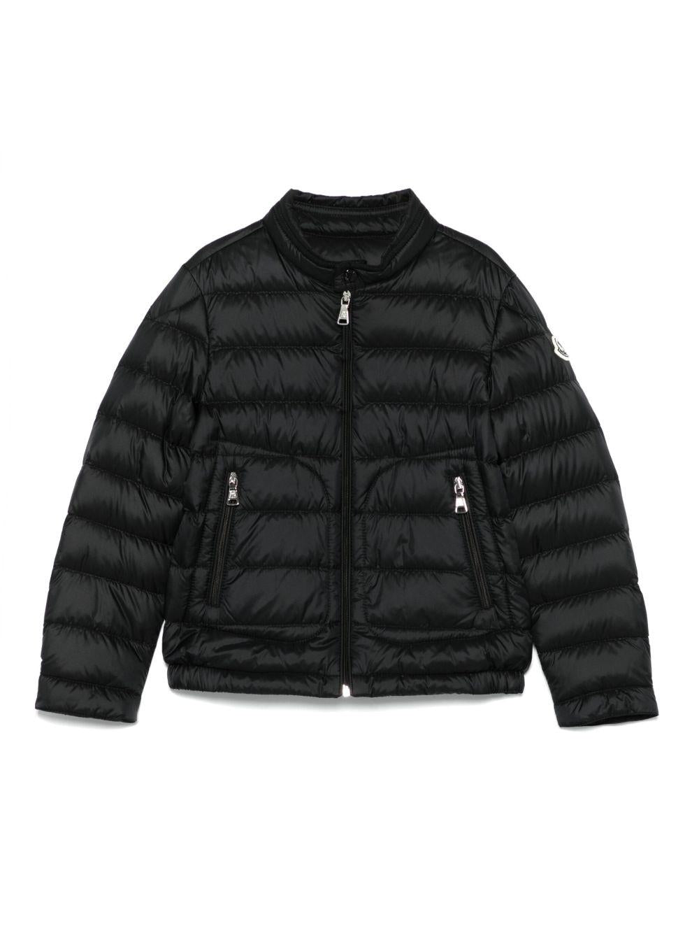 Piumino Acorus per bambino Moncler Enfant nero con polsi regolabili - Rubino Kids