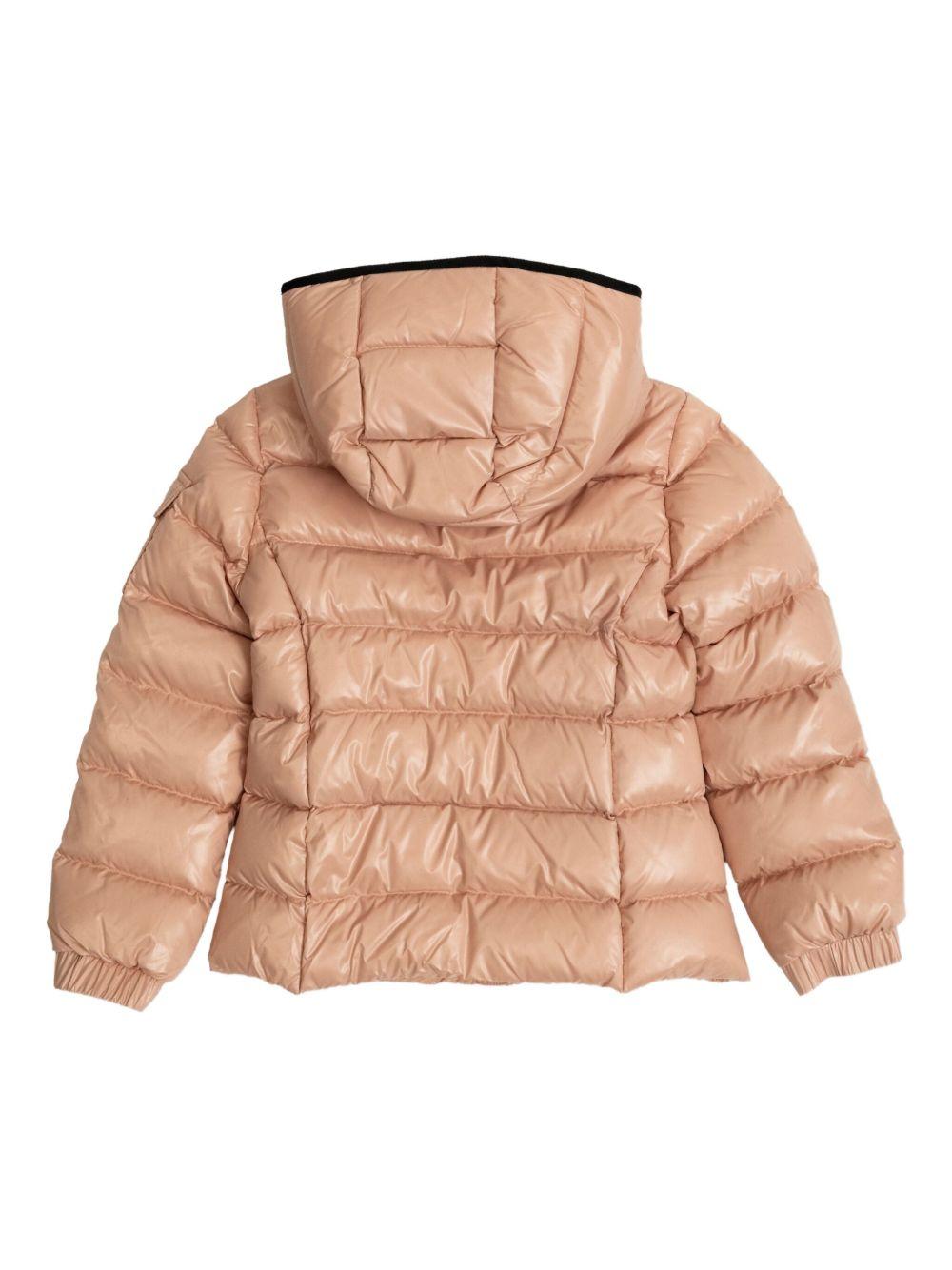 Piumino Badycon per bambina Moncler Enfant rosa con cappuccio ampio - Rubino Kids