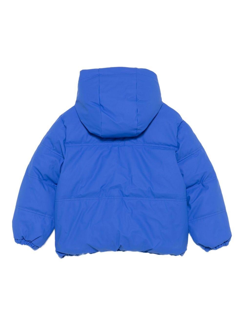 Piumino con cappuccio per bambina Billieblush blu con orli elasticizzati - Rubino Kids