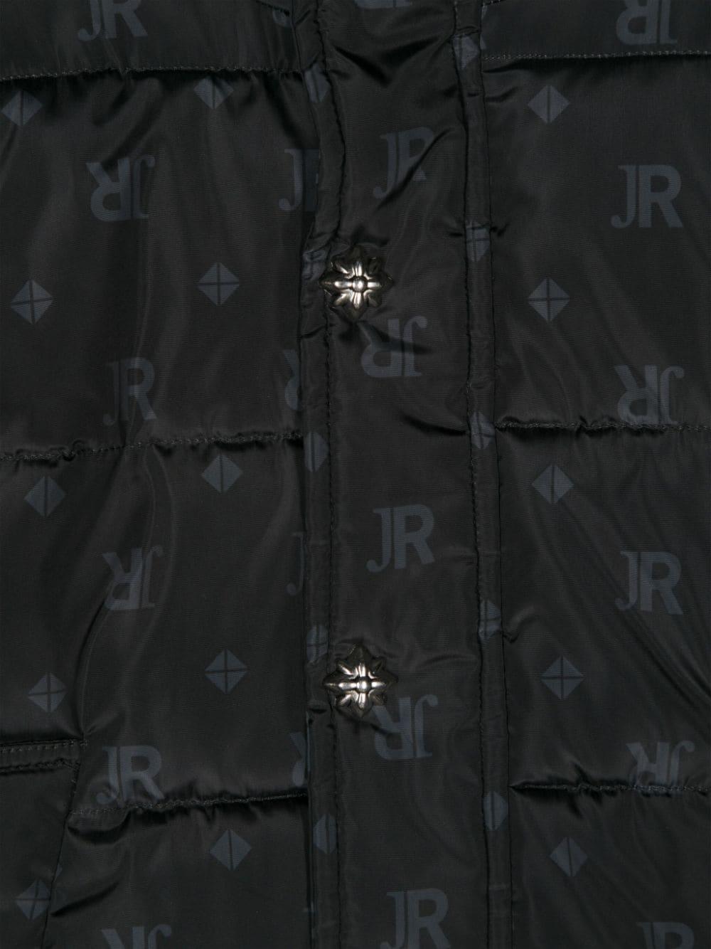 Piumino con stampa per bambino John Richmond Junior nero con orli elasticizzati - Rubino Kids