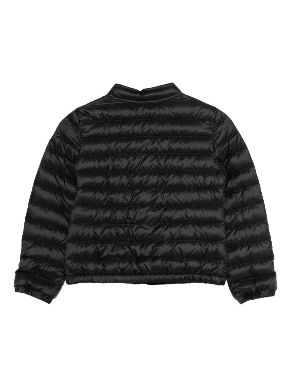 Piumino Lans per bambina Moncler Enfant nero con fodera in longue saison - Rubino Kids