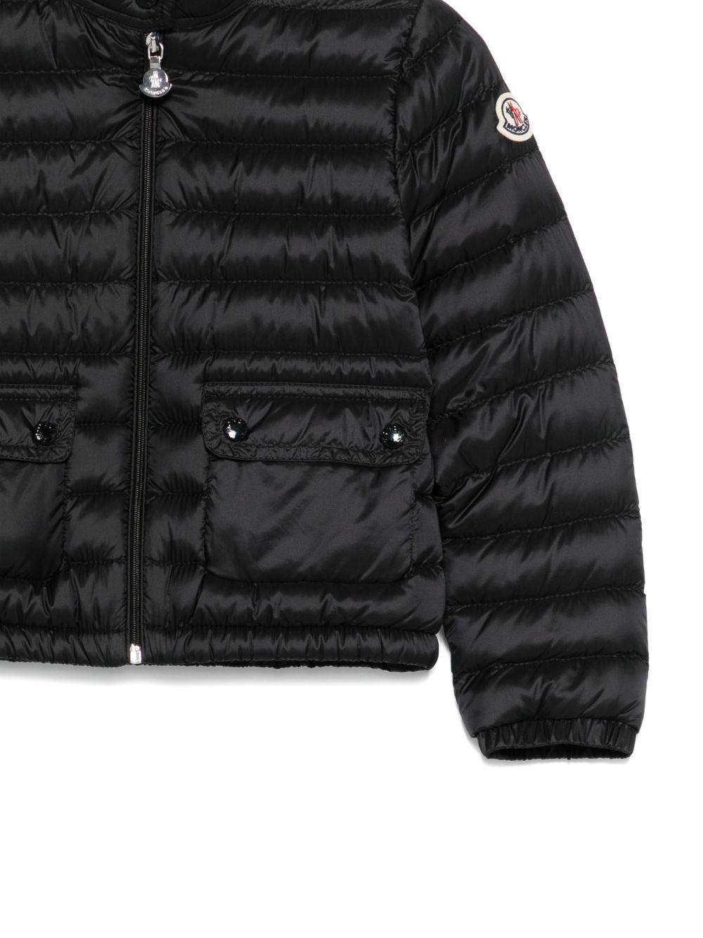 Piumino Lans per bambina Moncler Enfant nero con fodera in longue saison - Rubino Kids