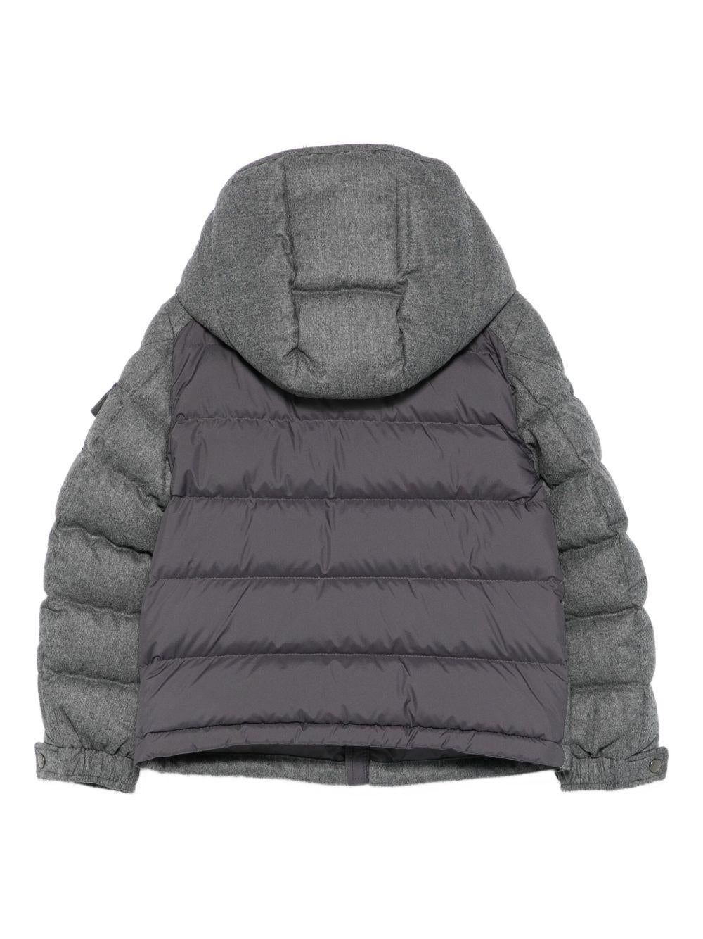 Piumino Montgenevre per bambini Moncler Enfant grigio con cappuccio - Rubino Kids
