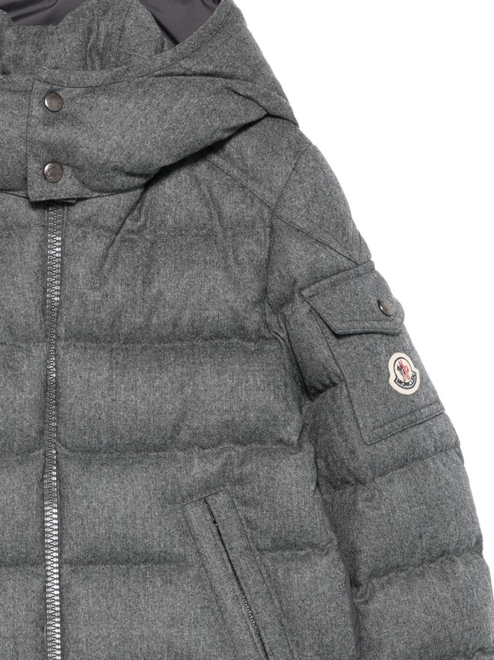 Piumino Montgenevre per bambini Moncler Enfant grigio con cappuccio - Rubino Kids