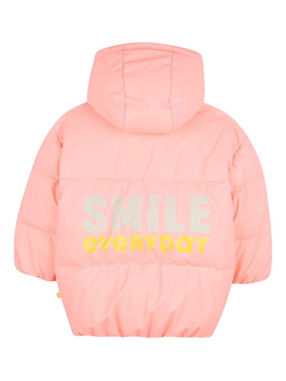 Piumino per bambina Billieblush rosa con grafica SMILE everyday - Rubino Kids