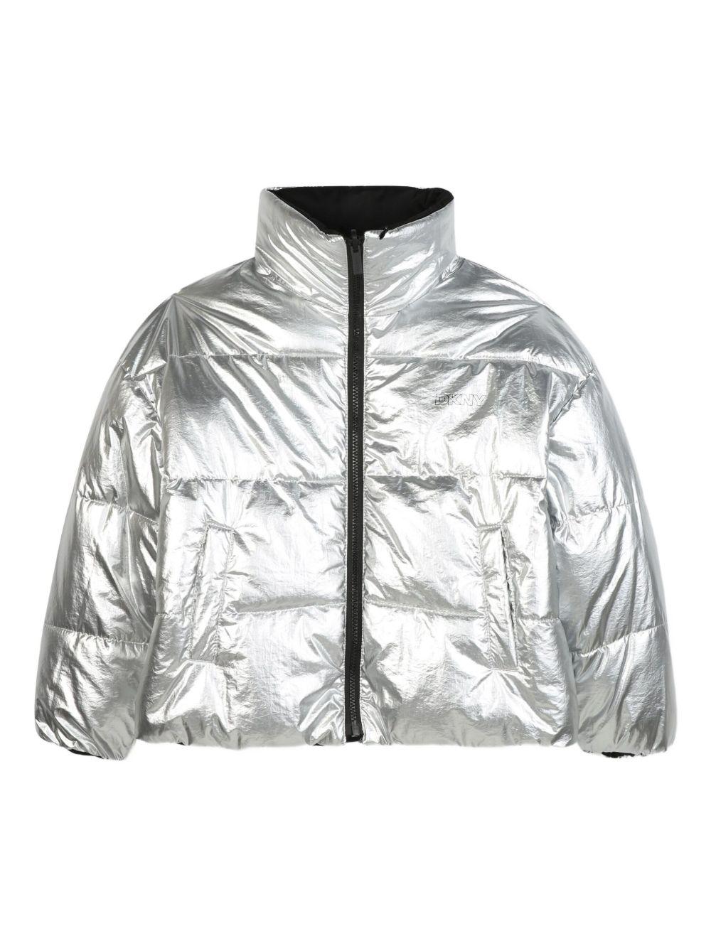 Piumino per bambina Dkny Kids nero con design trapuntato - Rubino Kids