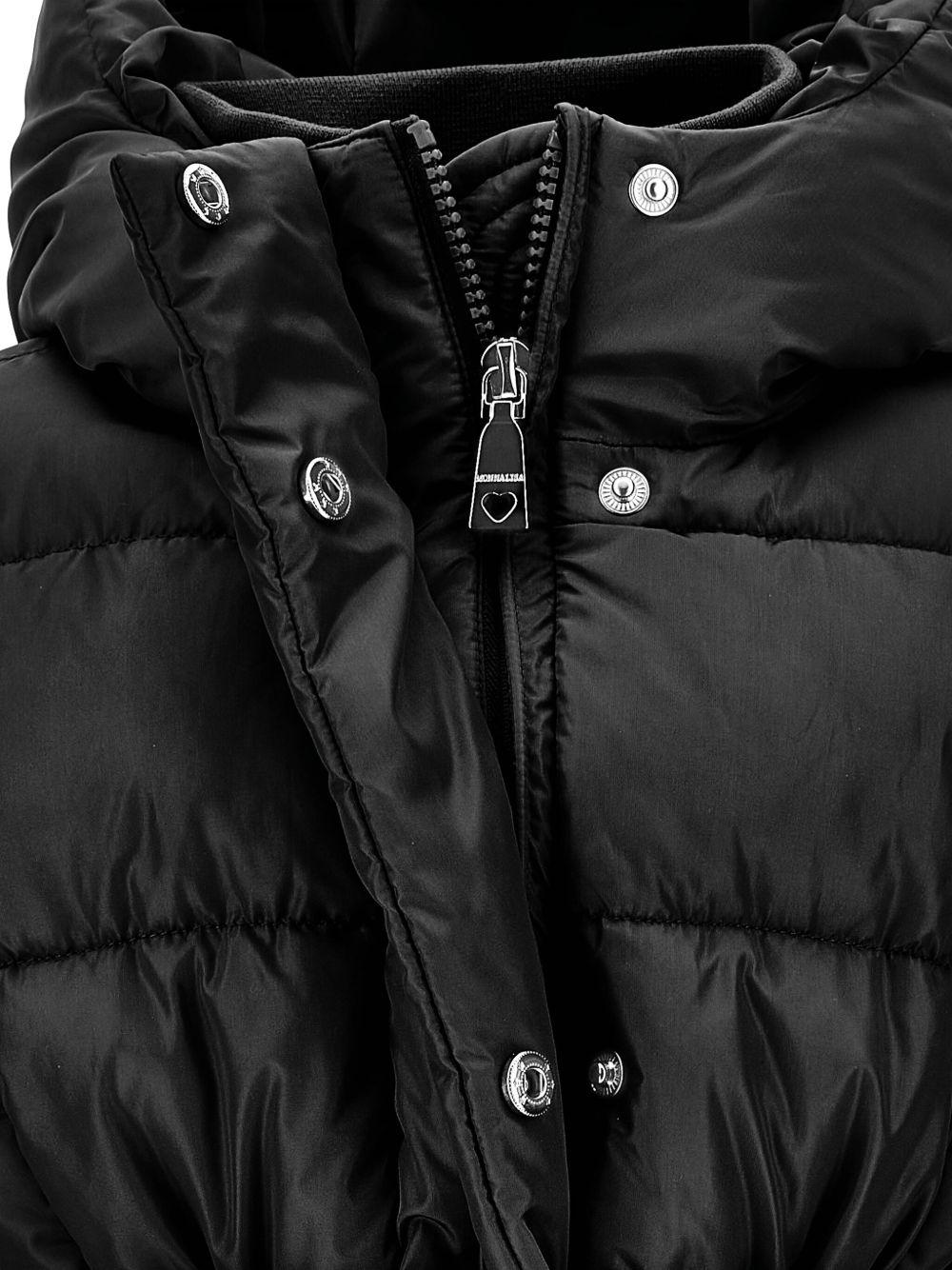 Piumino per bambina Monnalisa nero con cappuccio - Rubino Kids