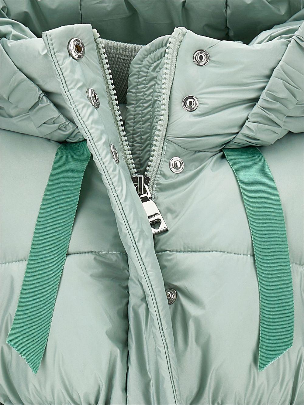 Piumino per bambina Monnalisa verde menta con cappuccio - Rubino Kids