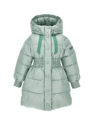 Piumino per bambina Monnalisa verde menta con cappuccio
