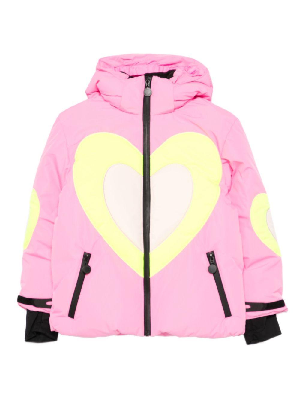 Piumino per bambina Stella McCartney Kids rosa con applicazione a cuore - Rubino Kids