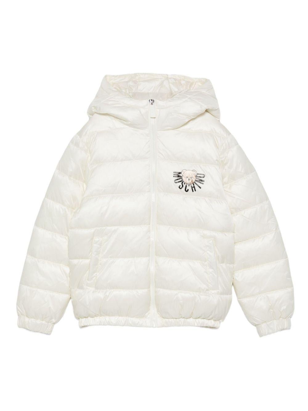 Piumino per bambini Moschino Kids bianco con dettaglio logo - Rubino Kids