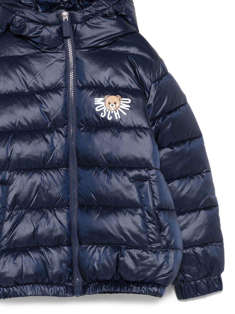 Piumino per bambini Moschino Kids blu con dettaglio logo - Rubino Kids