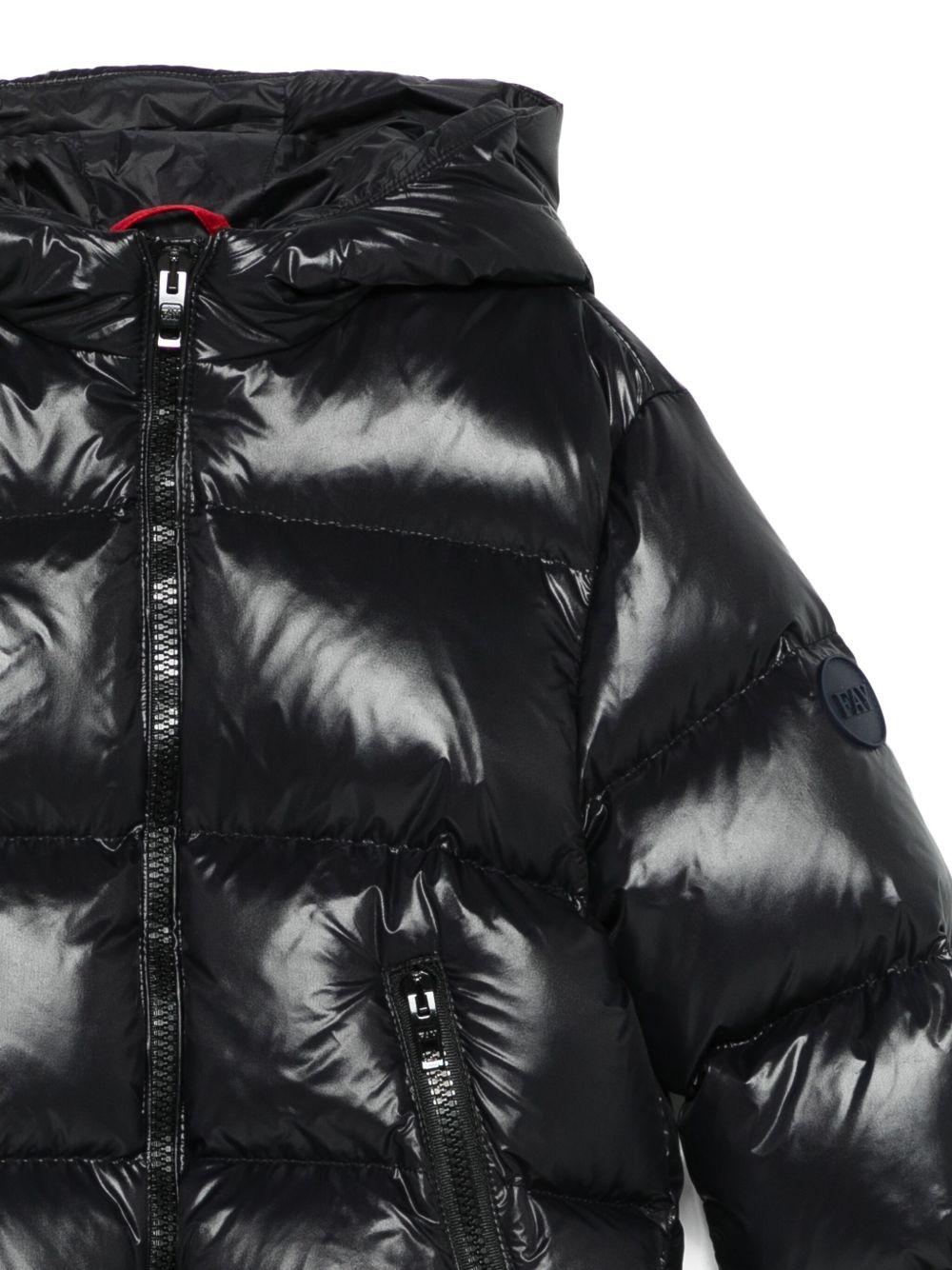 Piumino per bambino Fay Kids nero con cappuccio - Rubino Kids