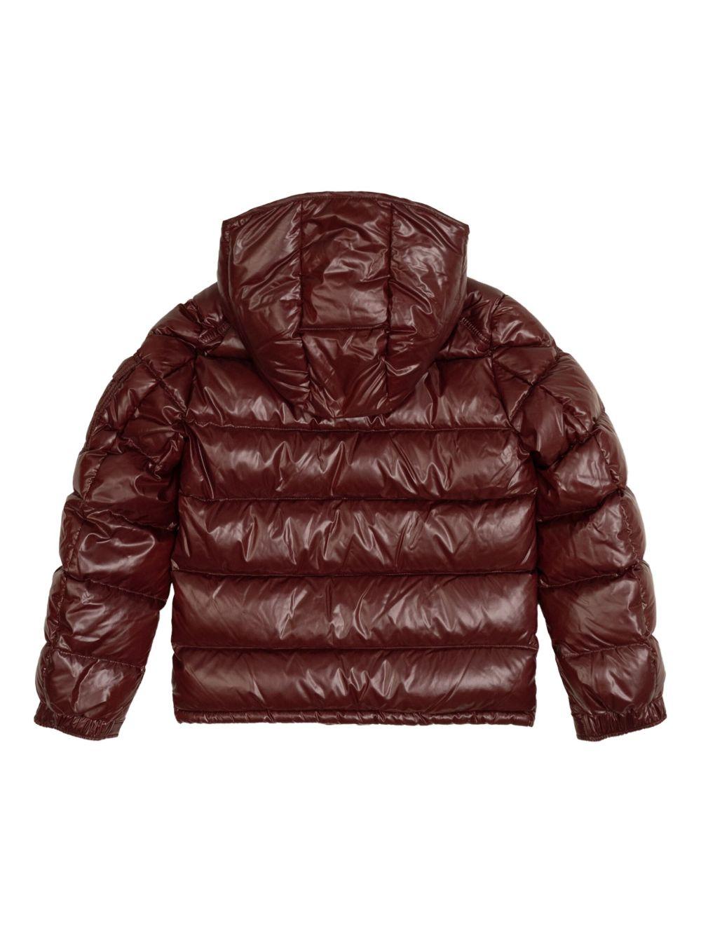 Piumino per bambino Moncler Enfant bordeaux con cappuccio - Rubino Kids