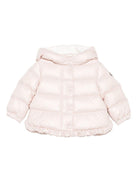 Piumino per neonata Moncler Enfant rosa con cappuccio - Rubino Kids