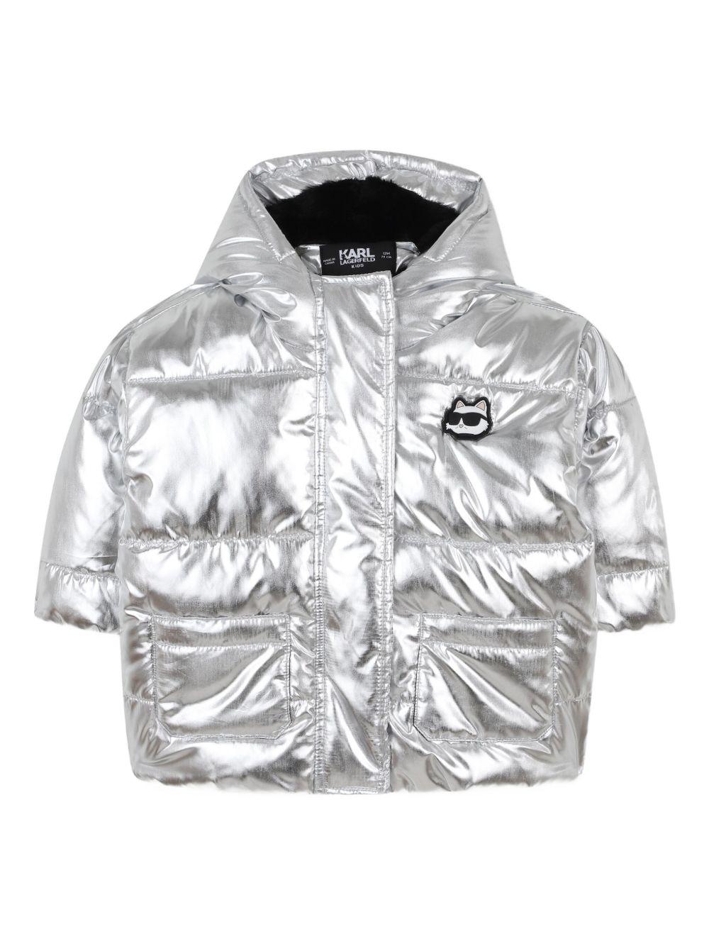 Piumino per neonati Karl Lagerfeld Kids argento metallizzato - Rubino Kids