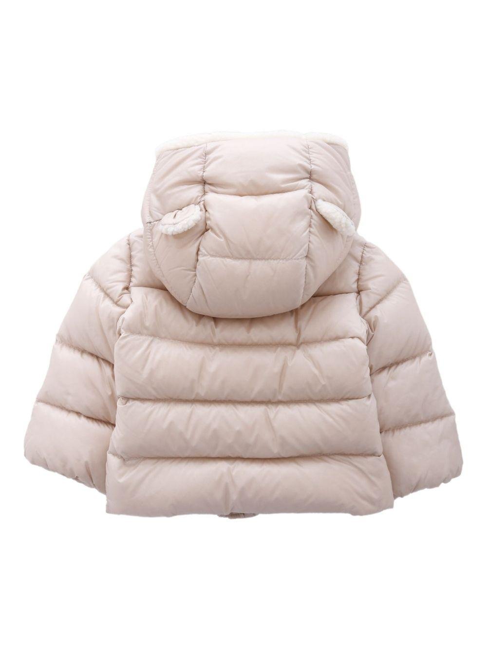 Piumino per neonati Moncler Enfant Bluma rosa con cappuccio - Rubino Kids