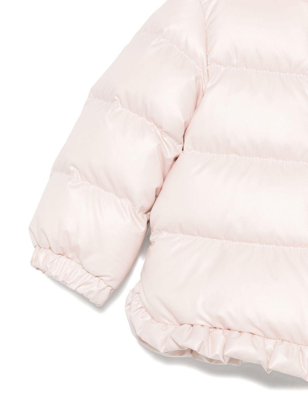 Piumino Tazui per neonata Moncler Enfant rosa con cappuccio - Rubino Kids