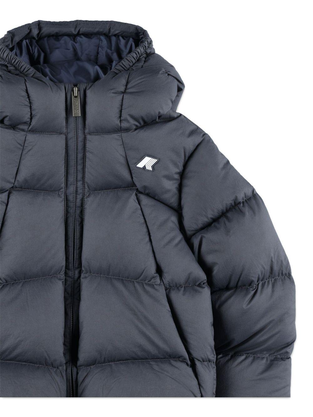 Piumino trapuntato per bambino K Way Kids blu con cappuccio - Rubino Kids