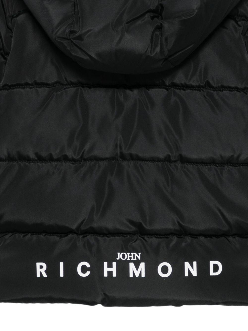 Piumino trapuntato per neonato John Richmond Junior nero con cappuccio - Rubino Kids