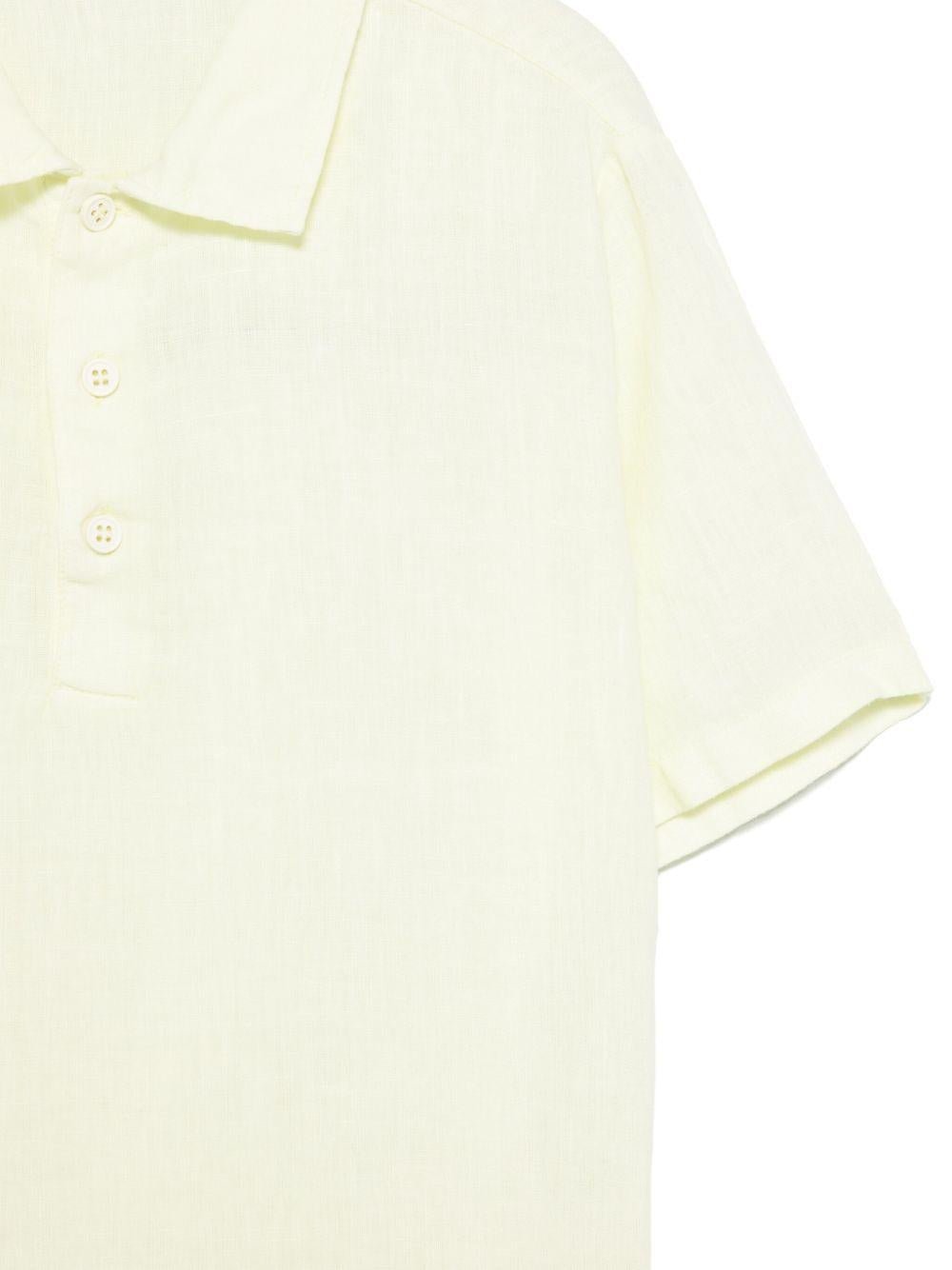 Polo leggera per bambino Il Gufo giallo lime in lino - Rubino Kids
